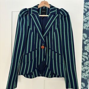 Smythe Navy Pouf Sleeve Blazer